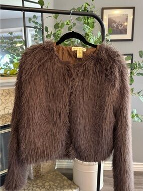 COCO & SEAN Brown Faux Fur Jacket